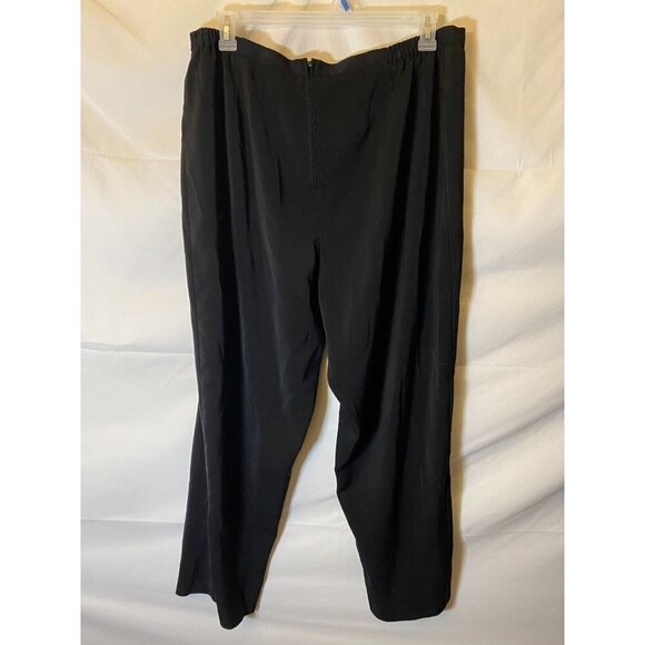 WOMENS PLUS SIZE 18W BLACK DRESS PANTS ZIP IN BACK ELASTIC 1X - Picture 2 of 2
